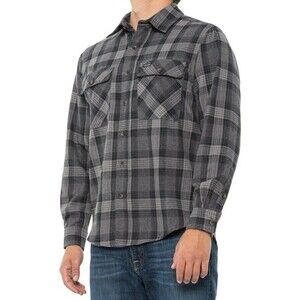 Smith's Workwear Men’s 2-Pocket Buffalo Plaid Flannel Shirt Size M